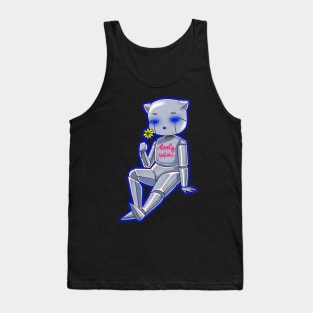 Robot cat blue Tank Top